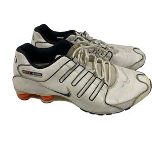 Nike Shox White and Black Sneakers orange